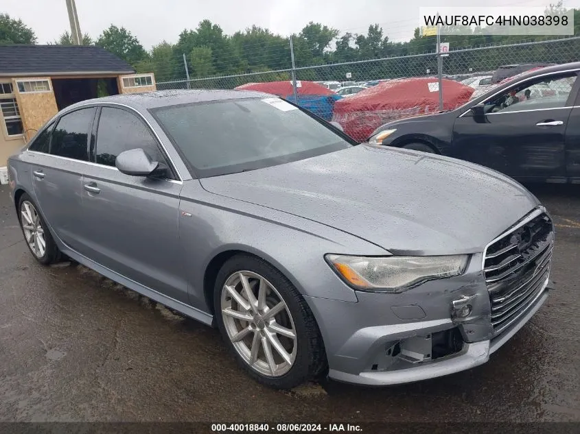 2017 Audi A6 2.0T Premium VIN: WAUF8AFC4HN038398 Lot: 40018840