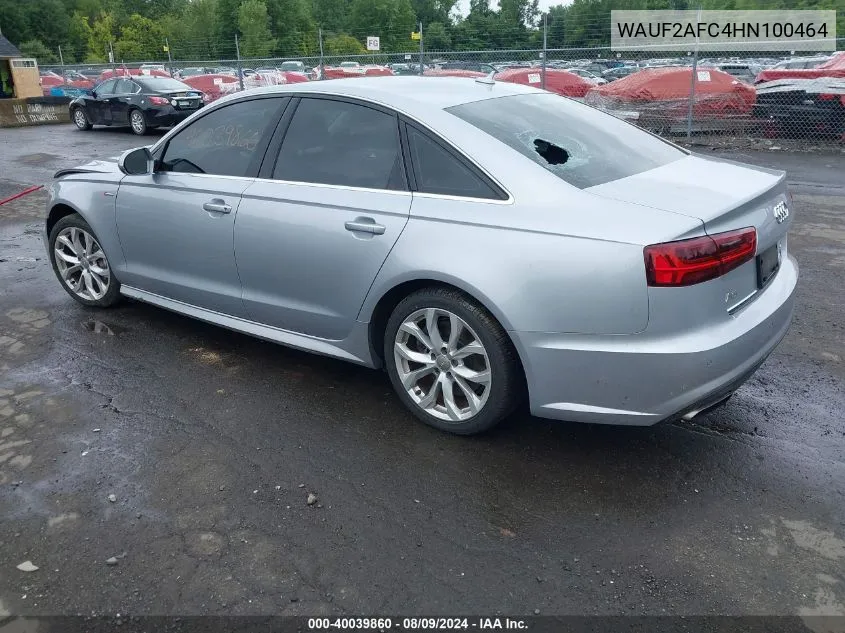 2017 Audi A6 Premium Plus VIN: WAUF2AFC4HN100464 Lot: 40039860