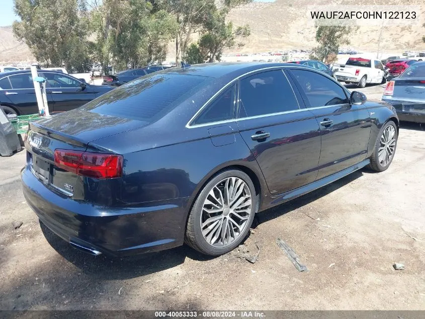 2017 Audi A6 Premium Plus VIN: WAUF2AFC0HN122123 Lot: 40053333