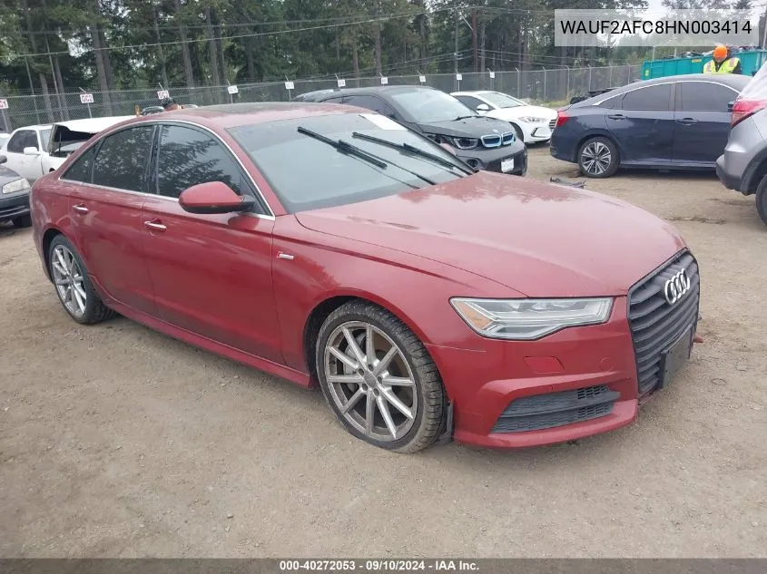 2017 Audi A6 Premium Plus VIN: WAUF2AFC8HN003414 Lot: 40272053