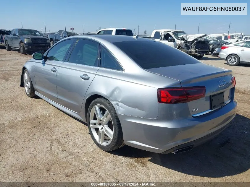 2017 Audi A6 2.0T Premium VIN: WAUF8AFC6HN080037 Lot: 40357035