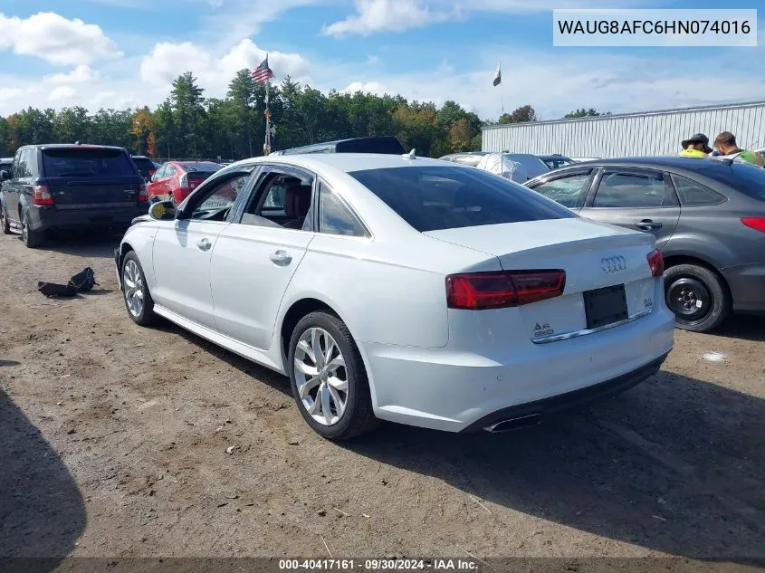 2017 Audi A6 Premium Plus VIN: WAUG8AFC6HN074016 Lot: 40417161