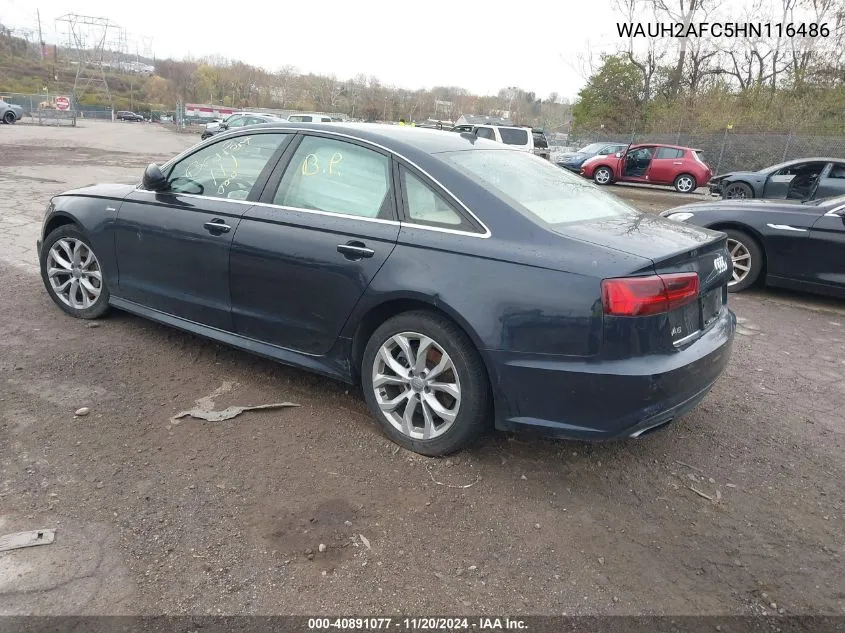 2017 Audi A6 3.0T Premium Plus VIN: WAUH2AFC5HN116486 Lot: 40891077