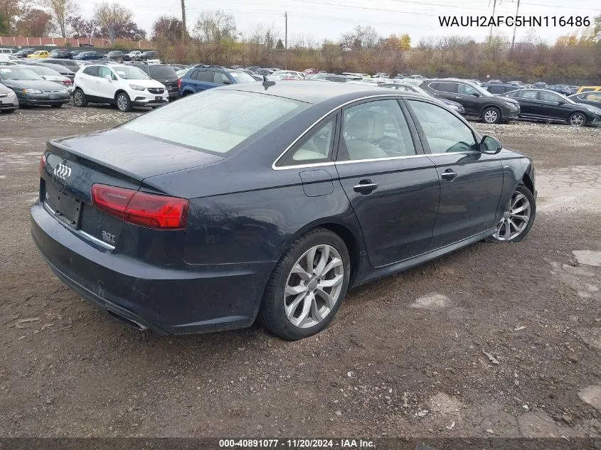 2017 Audi A6 3.0T Premium Plus VIN: WAUH2AFC5HN116486 Lot: 40891077