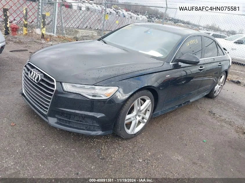 2017 Audi A6 2.0T Premium VIN: WAUF8AFC4HN075581 Lot: 40891381