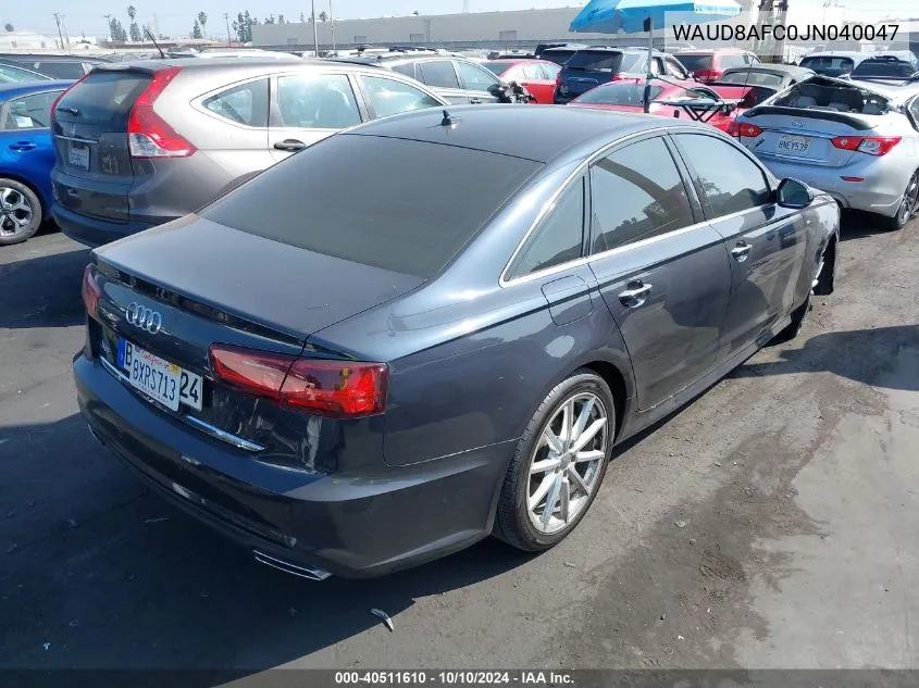 2018 Audi A6 Premium Plus VIN: WAUD8AFC0JN040047 Lot: 40511610