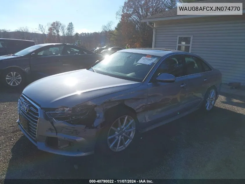 2018 Audi A6 2.0T Premium VIN: WAUG8AFCXJN074770 Lot: 40790022