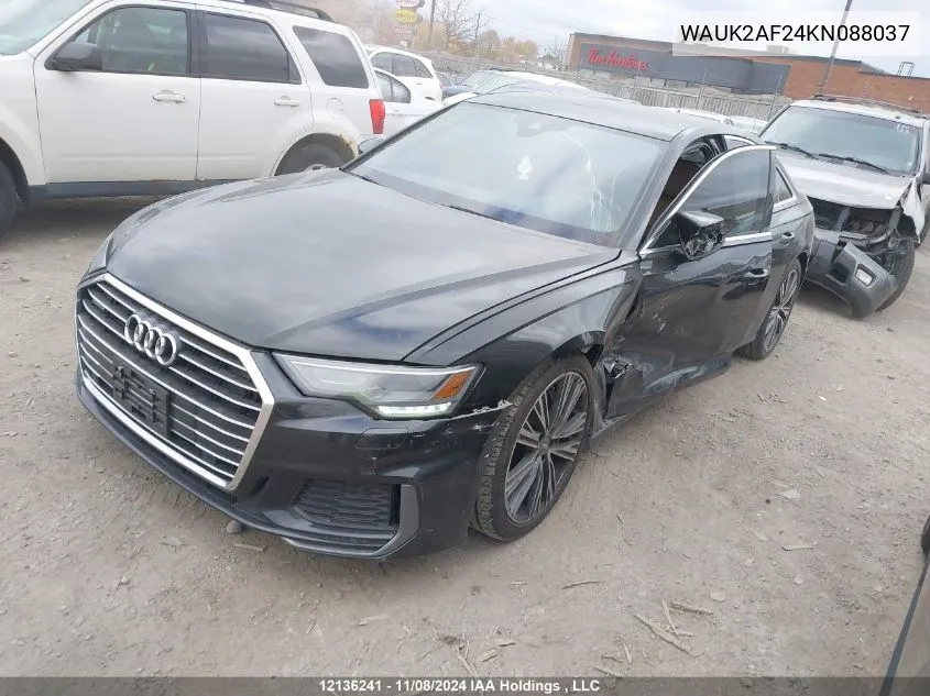 2019 Audi A6 VIN: WAUK2AF24KN088037 Lot: 12136241