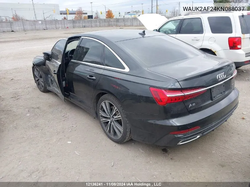 2019 Audi A6 VIN: WAUK2AF24KN088037 Lot: 12136241