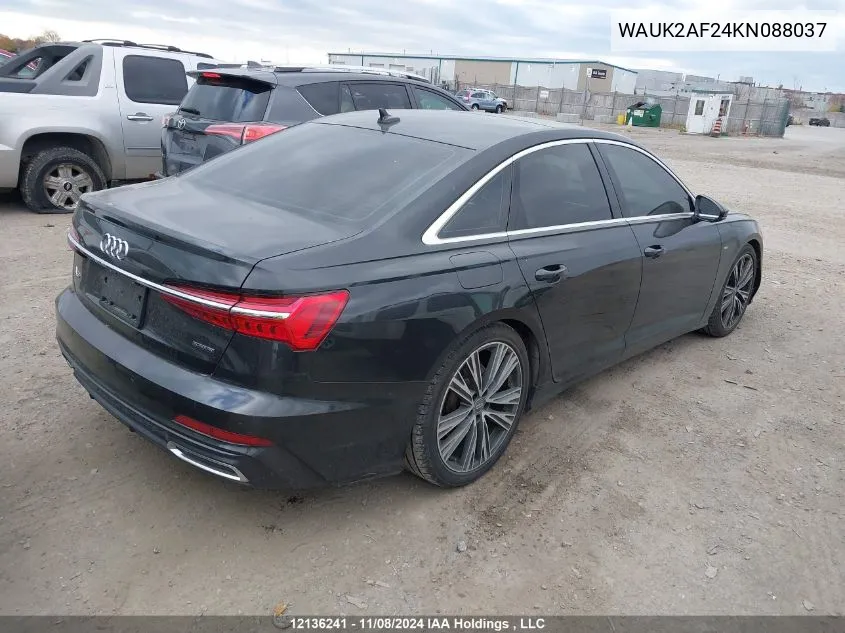 2019 Audi A6 VIN: WAUK2AF24KN088037 Lot: 12136241