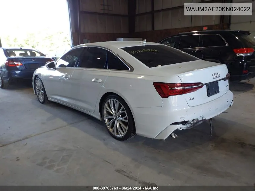 2019 Audi A6 55 Premium VIN: WAUM2AF20KN024022 Lot: 39703763