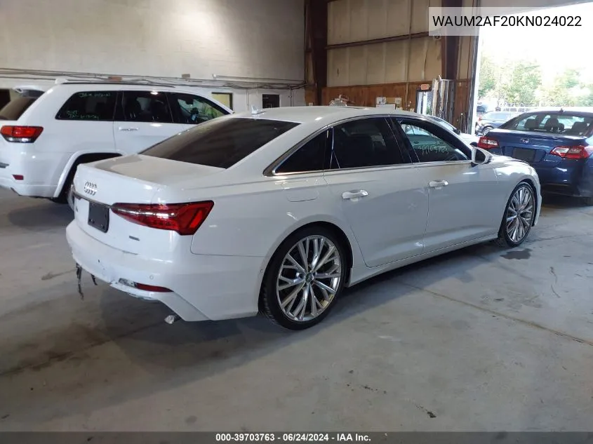 2019 Audi A6 55 Premium VIN: WAUM2AF20KN024022 Lot: 39703763