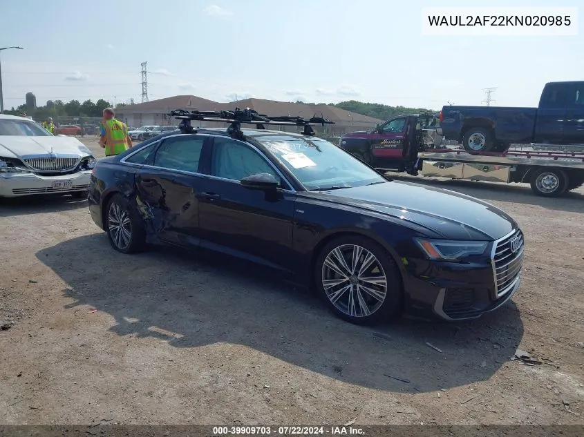 2019 Audi A6 55 Premium VIN: WAUL2AF22KN020985 Lot: 39909703