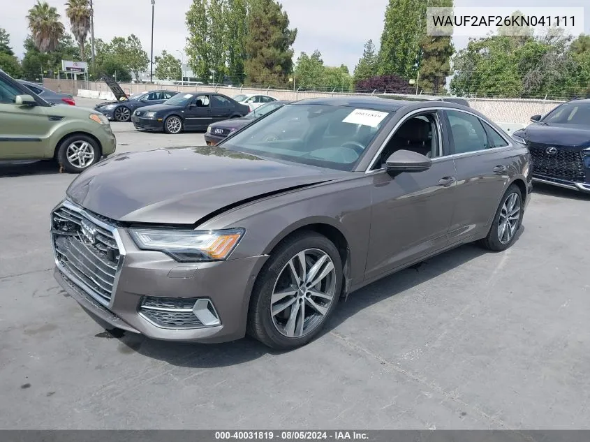 2019 Audi A6 VIN: WAUF2AF26KN041111 Lot: 40031819