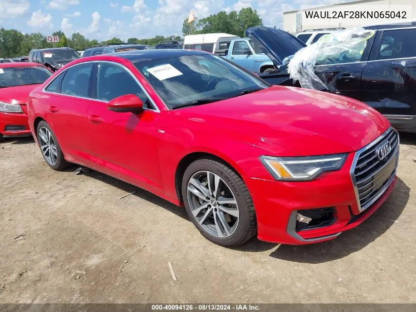 2019 Audi A6 55 Premium VIN: WAUL2AF28KN065042 Lot: 40094126