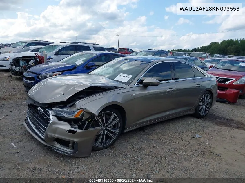 2019 Audi A6 55 Premium VIN: WAUL2AF28KN093553 Lot: 40116355