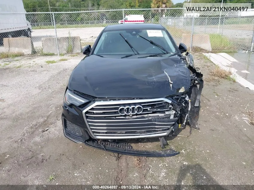 2019 Audi A6 Premium Plus VIN: WAUL2AF21KN040497 Lot: 40264897