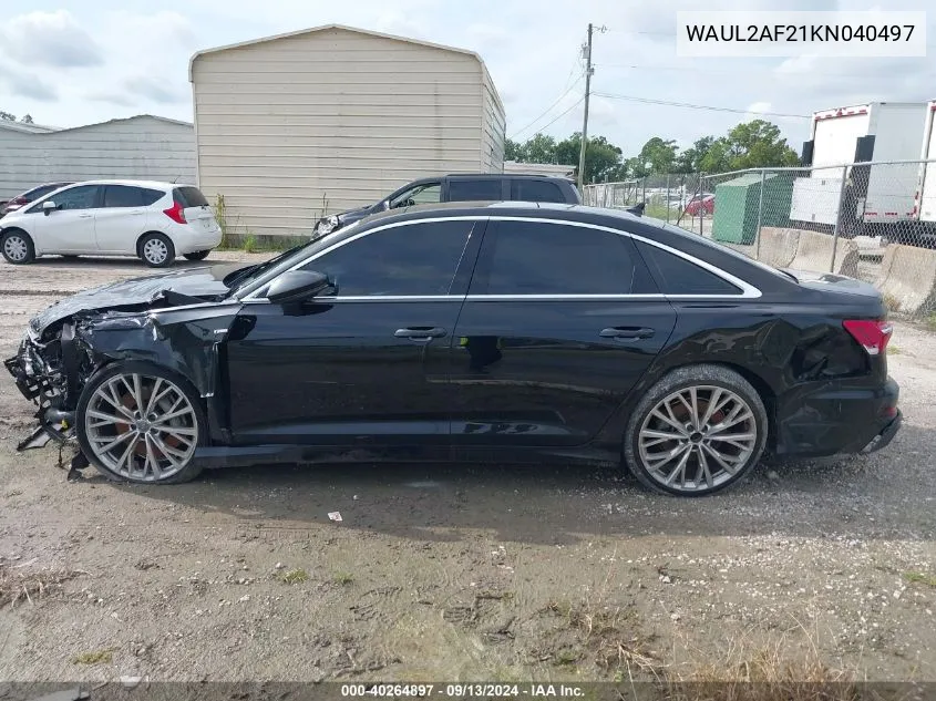 2019 Audi A6 Premium Plus VIN: WAUL2AF21KN040497 Lot: 40264897