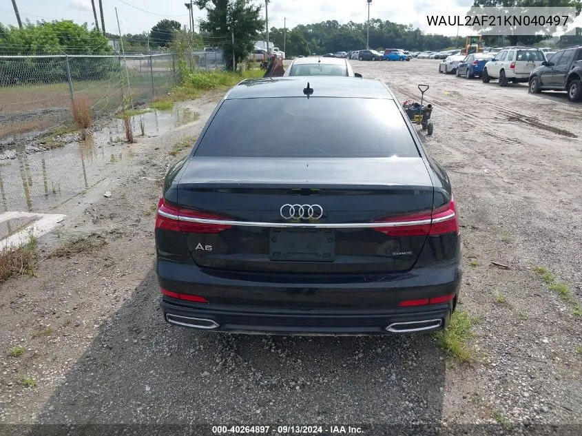 2019 Audi A6 Premium Plus VIN: WAUL2AF21KN040497 Lot: 40264897