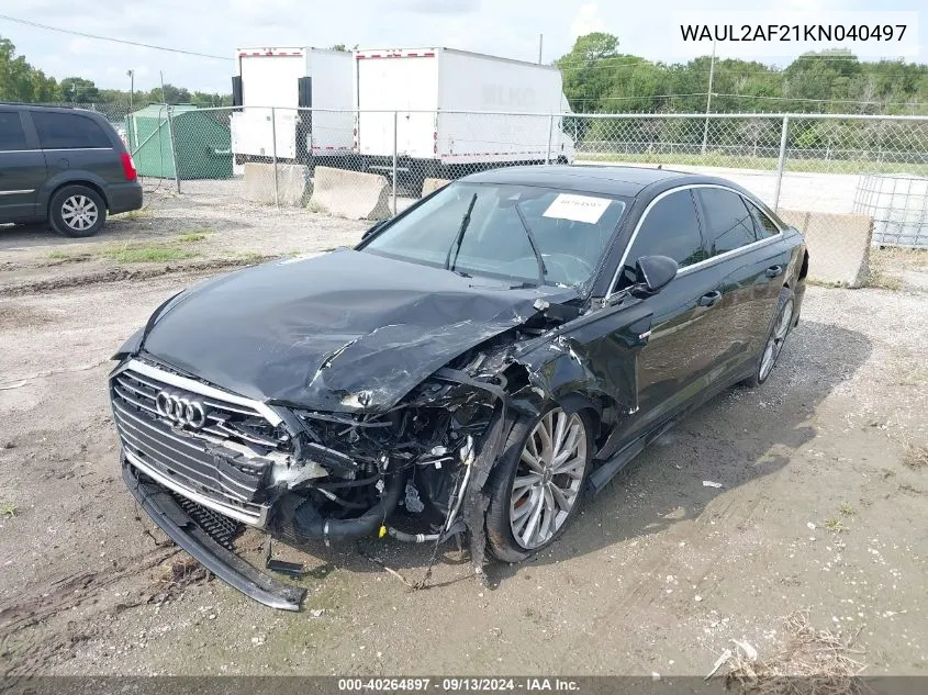 WAUL2AF21KN040497 2019 Audi A6 Premium Plus