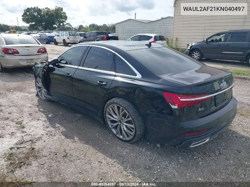 2019 Audi A6 Premium Plus VIN: WAUL2AF21KN040497 Lot: 40264897