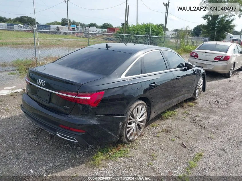 2019 Audi A6 Premium Plus VIN: WAUL2AF21KN040497 Lot: 40264897