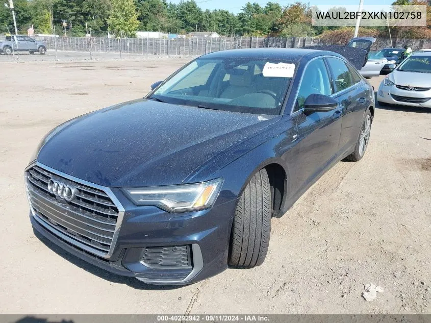 2019 Audi A6 55 Premium VIN: WAUL2BF2XKN102758 Lot: 40292942