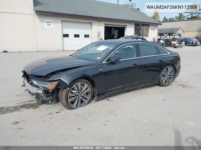 2019 Audi A6 55 Premium VIN: WAUM2AF26KN112508 Lot: 40376019