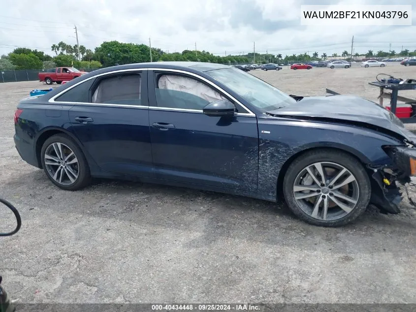 2019 Audi A6 55 Premium VIN: WAUM2BF21KN043796 Lot: 40434448