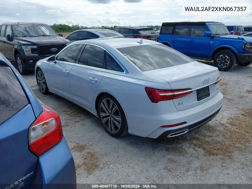 2019 Audi A6 Premium Plus VIN: WAUL2AF2XKN067357 Lot: 40487710