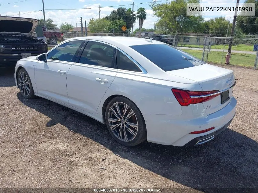 2019 Audi A6 55 Premium VIN: WAUL2AF22KN108998 Lot: 40507813