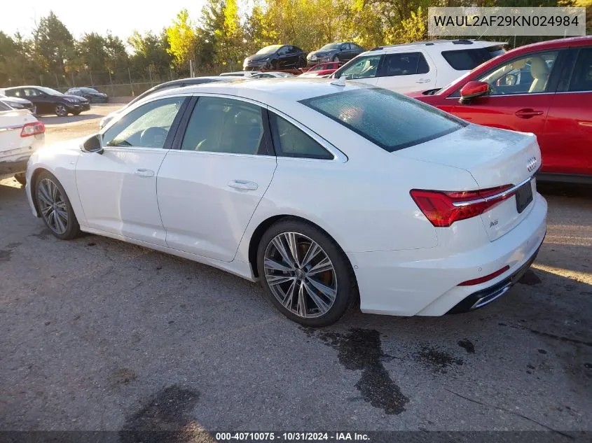 2019 Audi A6 55 Premium VIN: WAUL2AF29KN024984 Lot: 40710075