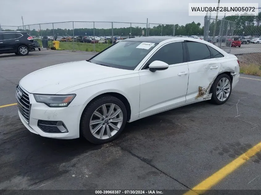 2020 Audi A6 Premium 45 Tfsi Quattro S Tronic VIN: WAUD8AF28LN005072 Lot: 39968387