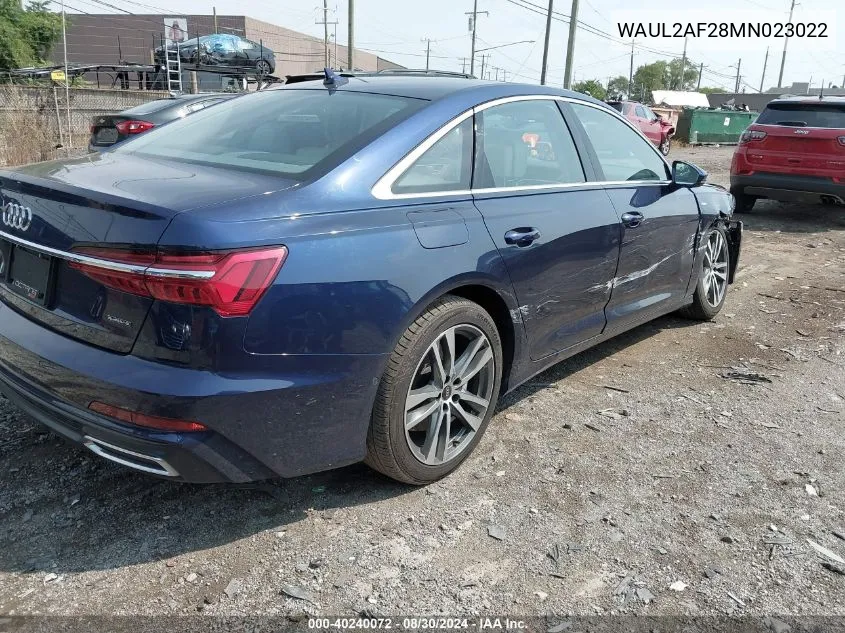 2021 Audi A6 Premium Plus 55 Tfsi Quattro S Tronic VIN: WAUL2AF28MN023022 Lot: 40240072