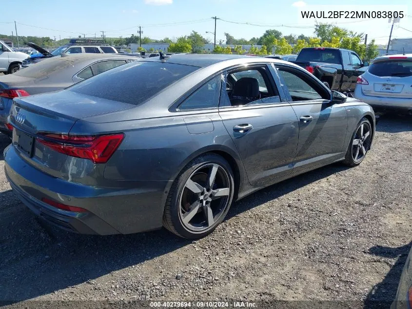 2021 Audi A6 Premium Plus 55 Tfsi Quattro S Tronic VIN: WAUL2BF22MN083805 Lot: 40279694