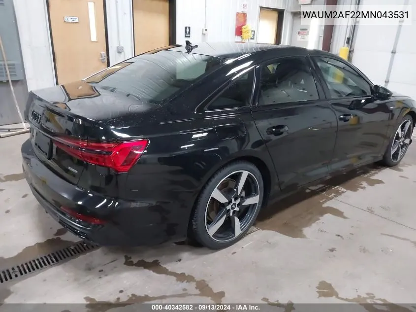 2021 Audi A6 Prestige VIN: WAUM2AF22MN043531 Lot: 40342582