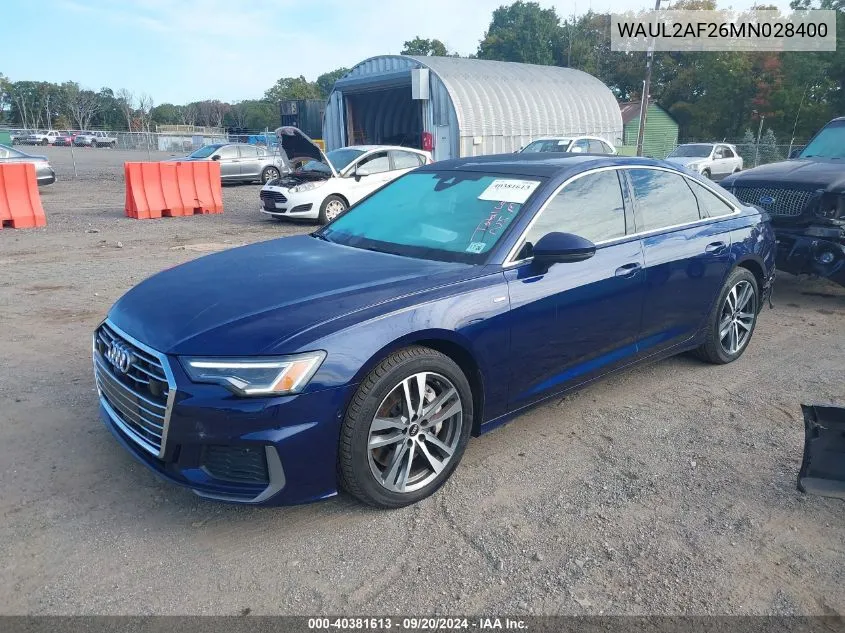 2021 Audi A6 Premium Plus 55 Tfsi Quattro S Tronic VIN: WAUL2AF26MN028400 Lot: 40381613