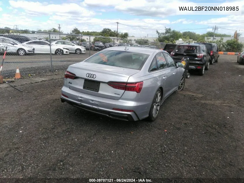 2022 Audi A6 Premium Plus 55 Tfsi Quattro S Tronic VIN: WAUL2BF20NN018985 Lot: 39707121