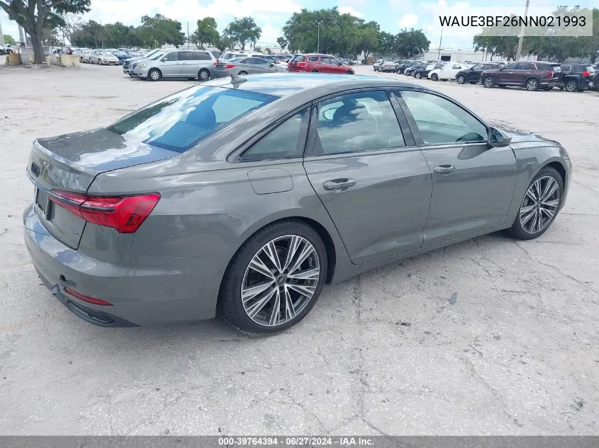 2022 Audi A6 Premium Plus 45 Tfsi Quattro S Tronic VIN: WAUE3BF26NN021993 Lot: 39764394