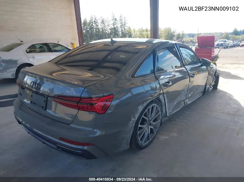 2022 Audi A6 Premium Plus 55 Tfsi Quattro S Tronic VIN: WAUL2BF23NN009102 Lot: 40415934