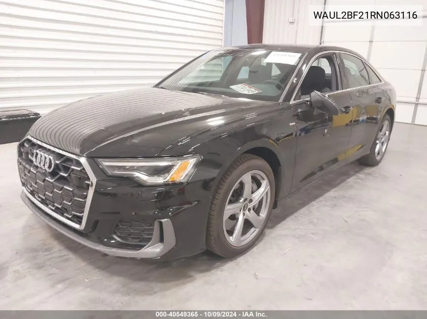 2024 Audi A6 Sedan Premium Plus 55 Tfsi Quattro S Tronic VIN: WAUL2BF21RN063116 Lot: 40549365