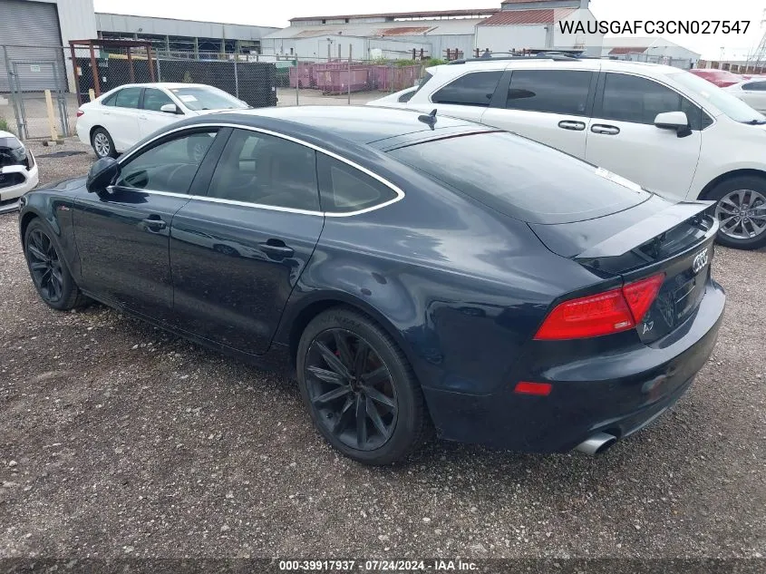 2012 Audi A7 Premium VIN: WAUSGAFC3CN027547 Lot: 39917937