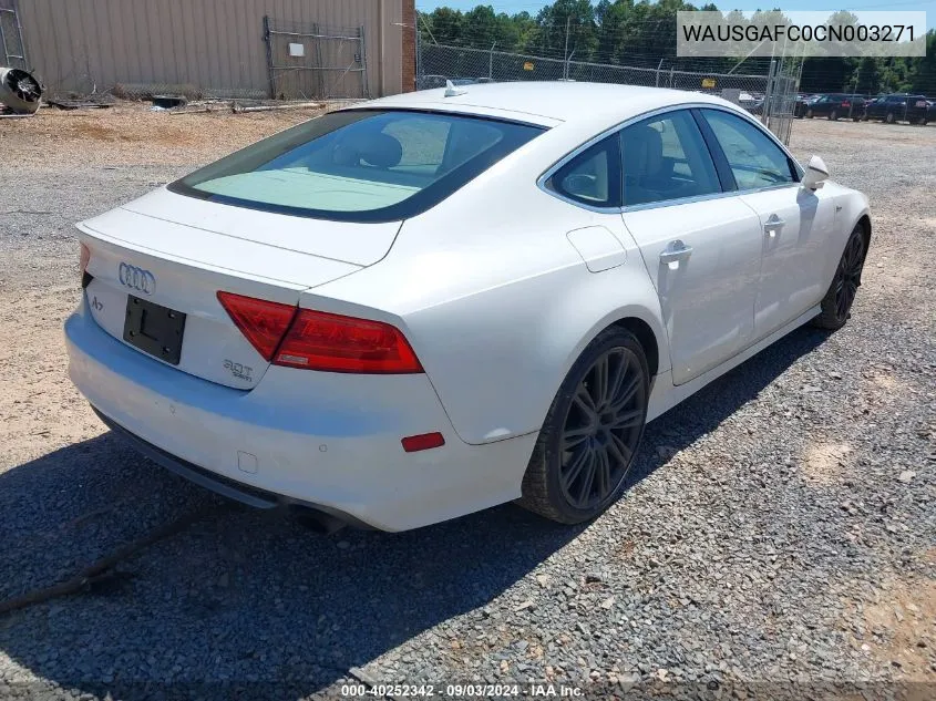 2012 Audi A7 Premium VIN: WAUSGAFC0CN003271 Lot: 40252342