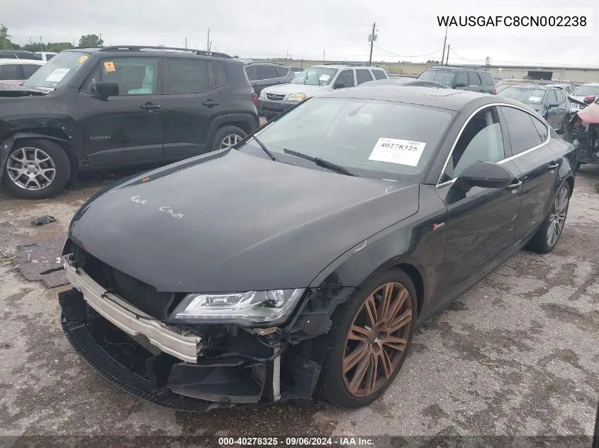 2012 Audi A7 Premium VIN: WAUSGAFC8CN002238 Lot: 40278325