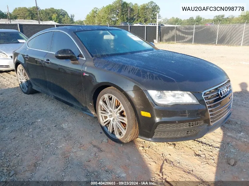 2012 Audi A7 Premium VIN: WAU2GAFC3CN098778 Lot: 40420603