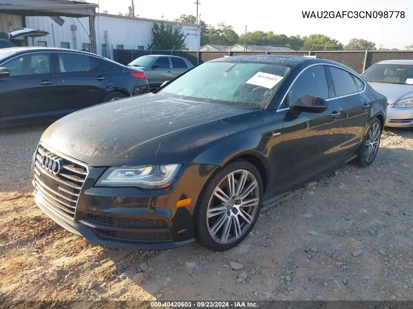 2012 Audi A7 Premium VIN: WAU2GAFC3CN098778 Lot: 40420603