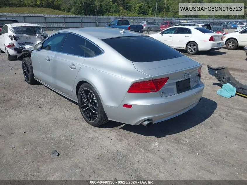 2012 Audi A7 Premium VIN: WAUSGAFC8CN016723 Lot: 40440990