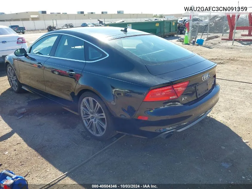 2012 Audi A7 Premium VIN: WAU2GAFC3CN091359 Lot: 40504346