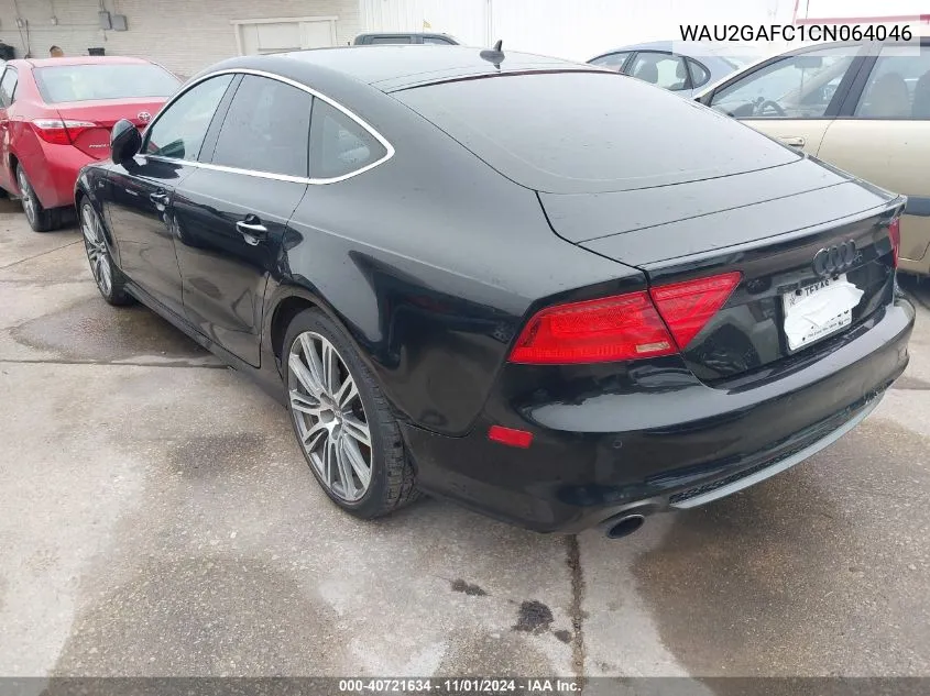 2012 Audi A7 Premium VIN: WAU2GAFC1CN064046 Lot: 40721634