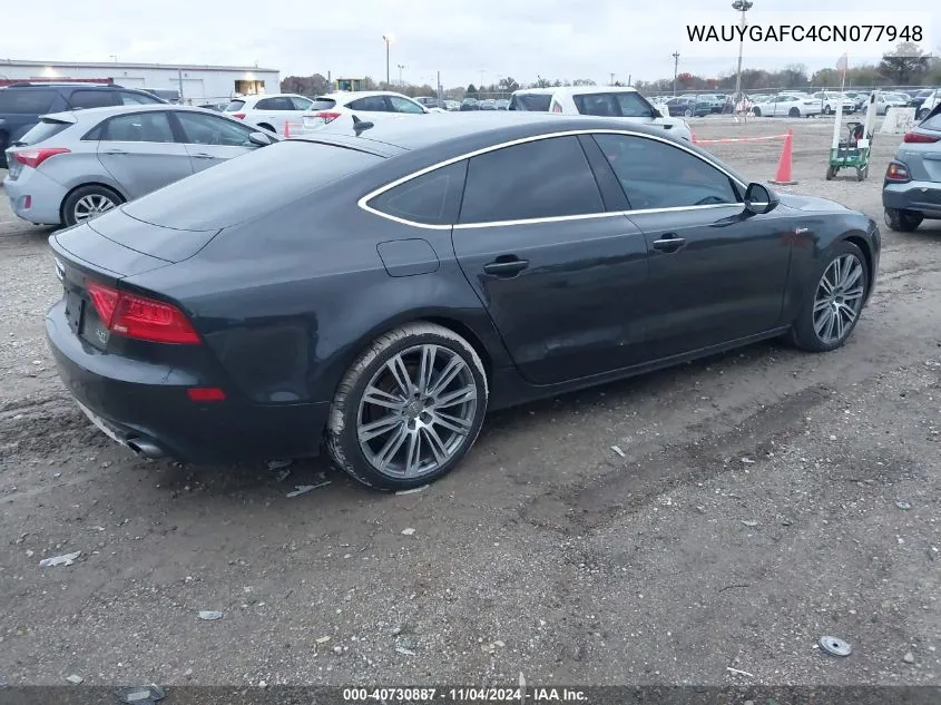 2012 Audi A7 Premium VIN: WAUYGAFC4CN077948 Lot: 40730887